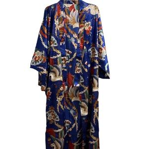 Ichiban Original Kimono Robe Made in Japan Never Worn Gorgeous Blue Crane